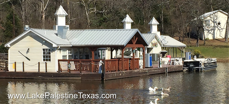 The Villages marina, grill and boat launching area on Lake Palestine in East Texas near Tyler