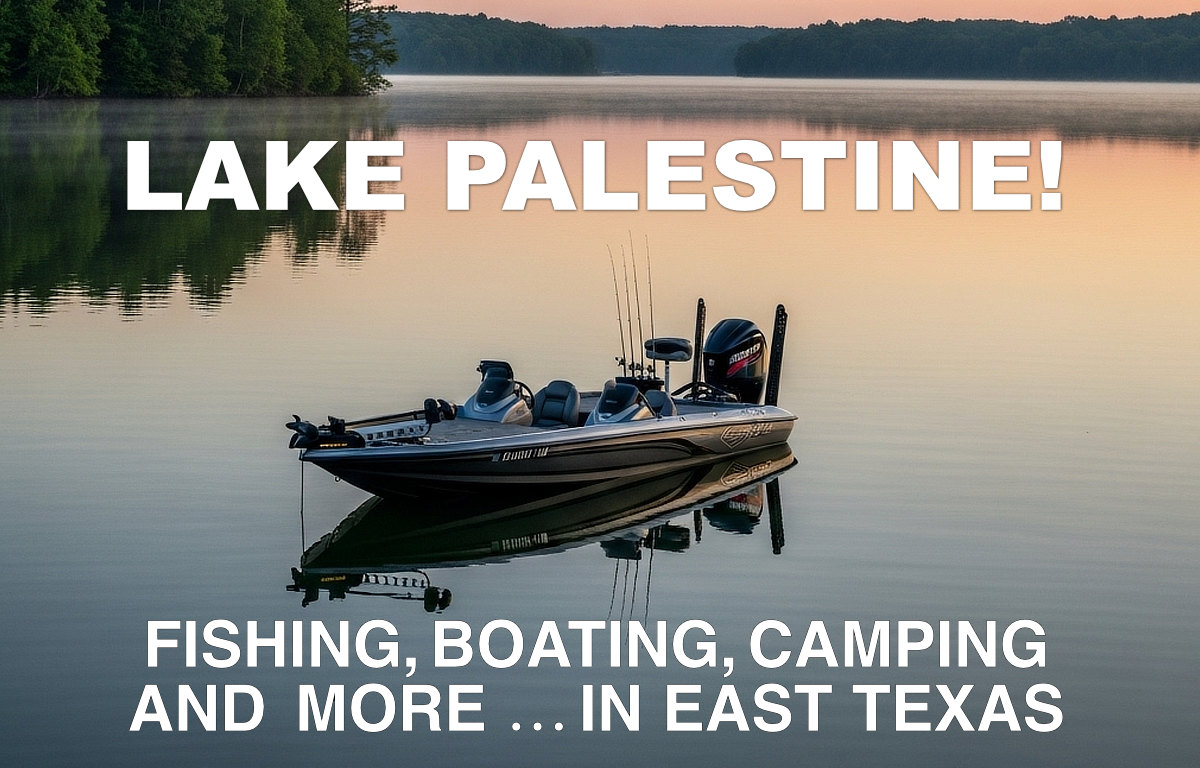Welcome to Lake Palestine in East Texas, near Tyler and Dogwood City ... locale of fishing, boating, camping and more outdoor fun! Welcome to Lake Palestine in East Texas, near Tyler and Dogwood City ... locale of fishing, boating, camping and more outdoor fun!